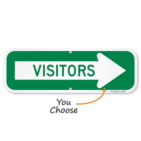 Directional Visitors Sign With Right Arrow Sku K 0820 R