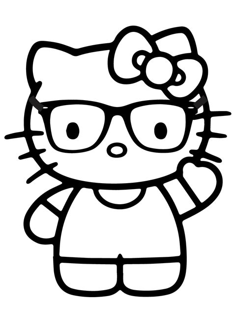 Dibujos De Hello Kitty Nerd Para Colorear Pintar E Imprimir