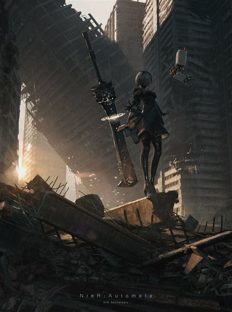 Nier Automata 2nd Anniversary Artwork By Kazuma The System Prototype