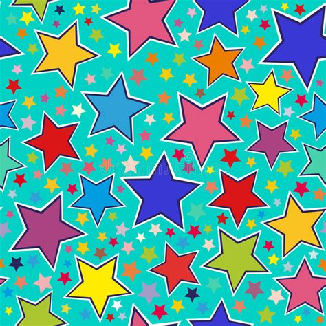 Colorful Stars Seamless Pattern Stock Vector Illustration Of Abstract