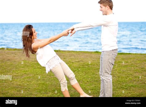 Portrait Of A Romantic Couple Dancing Stock Photo Alamy