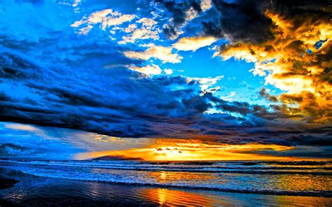 Make It Blue Beach Sunset Wallpaper Sunset Wallpaper Blue Sunset