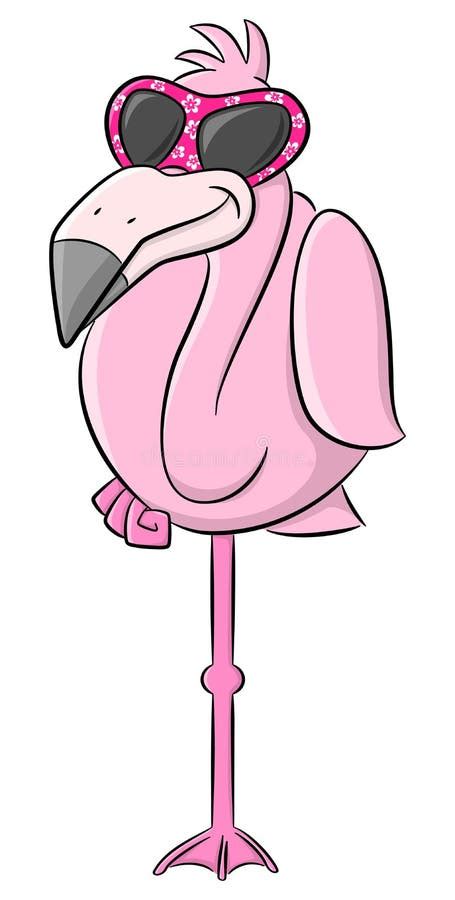 Cartoon Flamingo With Sunglasses Stock Vector Illustration Of Cartoon