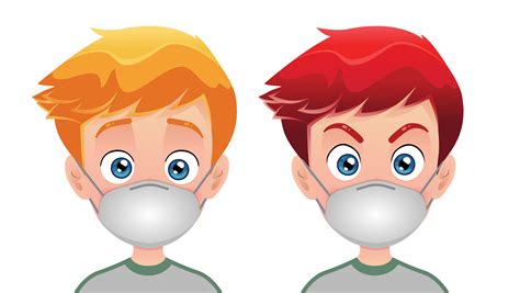 Boys Wearing Surgical Mask 1176960 Download Free Vectors Clipart