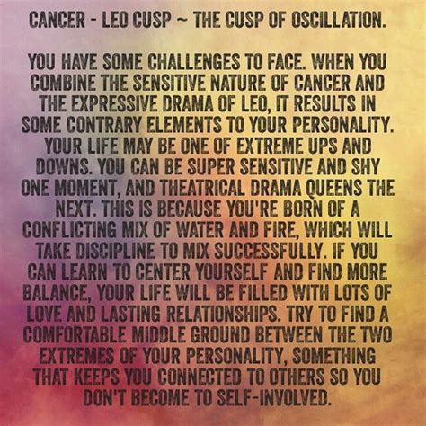 When some ask you what is your sign i look and say well it all depen.ds on you and the day i don't know to say i'm a cancer or a leo then i say i'm cusp so how do you all say what sign. 73 best images about Zodiac Cusp. on Pinterest | Leo virgo ...