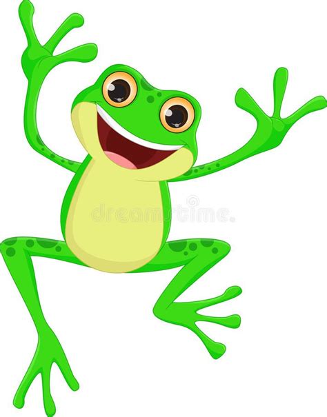 Happy Frog Cartoon Jumping Vector Illustration Of Happy Frog Cartoon