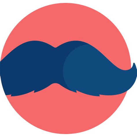 Moustache Detailed Flat Circular Flat Icon