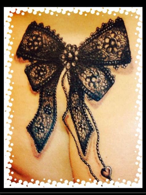 Black Lace Bowribbon Coverup Tattoo Lace Bow Tattoos