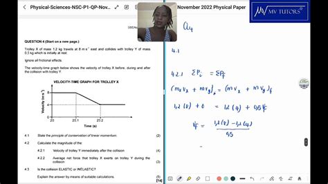 Nsc Physical Sciences P1 November 2022 Question 4 Momentum Youtube