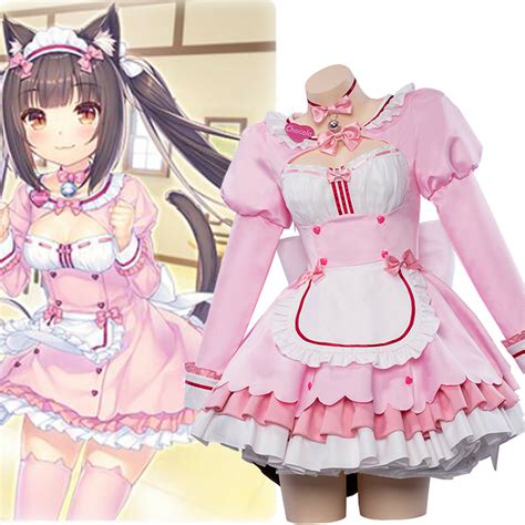 Nekopara Cosplay Chocola Vanilla Maid Dress Costume Anime Cat Neko Girl