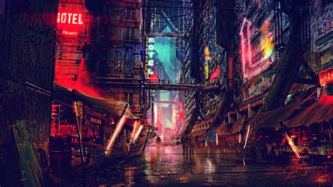 2560x1440 Science Fiction Cyberpunk Futuristic City Digital Art 4k