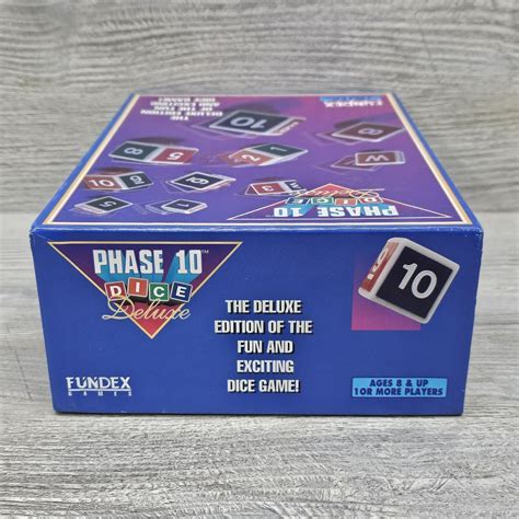 Vtg 1996 Fundex Deluxe Phase 10 Dice Game W Scorepad Dice Cup