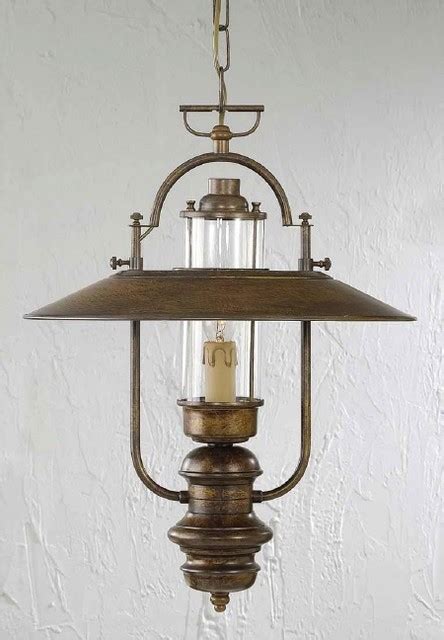 Fredeco Rustic Pendant Lantern Traditional Pendant Lighting By