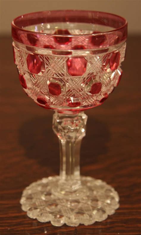 Rare Set Of 14 Cranberry Victorian Wine Glasses At 1stdibs