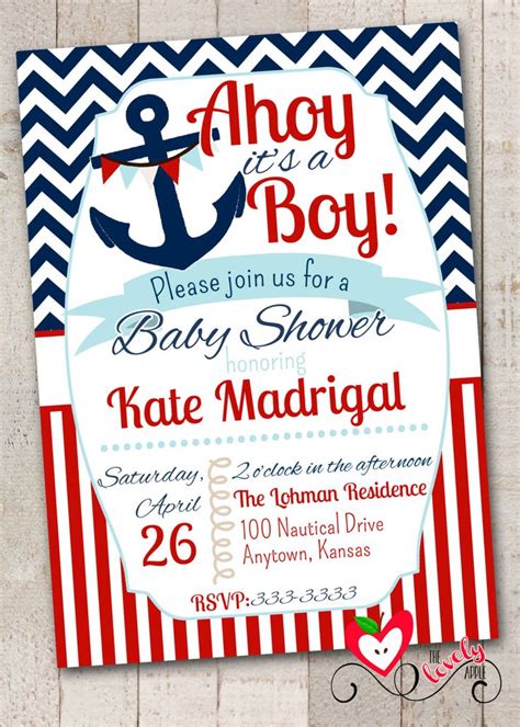 Set sail with fun baby shower ideas that play off this splashy theme. Nautical Baby Shower Invitation with FREE Diaper by ...