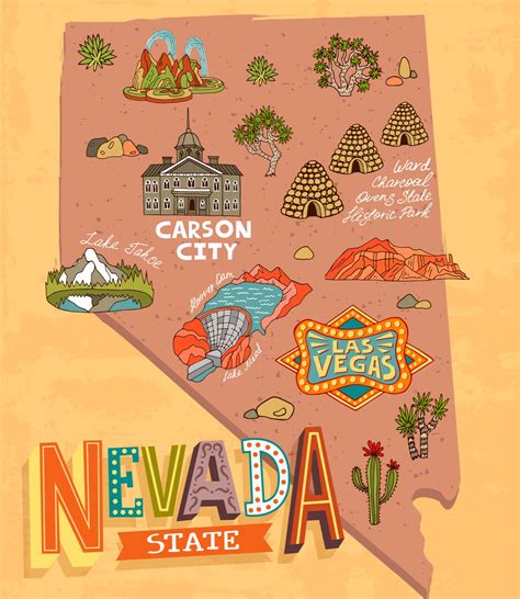 Map Of Nevada And Flag Nevada Outline Cities Counties And Road Map