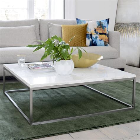 Dwell cadre table / photo: Cadre Marble Square Coffee Table White | dwell