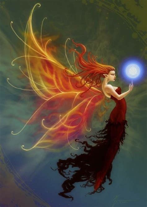 Fairy With Orange Wings Fairy Artwork Fire Fairy Faeries