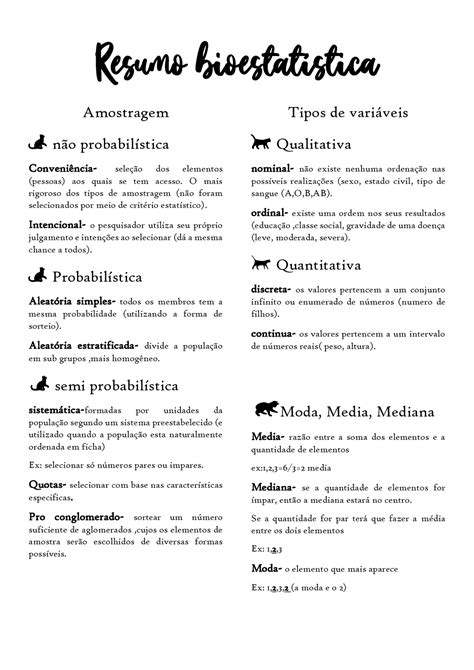 Resumo bioestatística Resumo bioestatística Amostragem h não probabilística