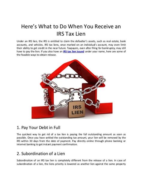 Heres What To Do When You Receive An Irs Tax Lien