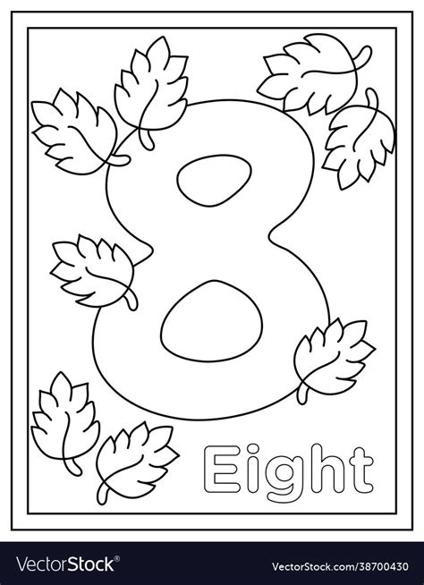 Eight Coloring Page Royalty Free Vector Image Vectorstock