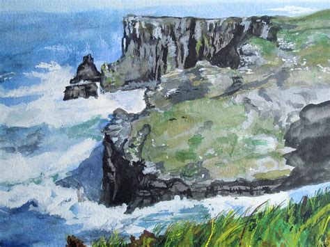Cliffs Of Moher Painting By Cat Varno Fine Art America