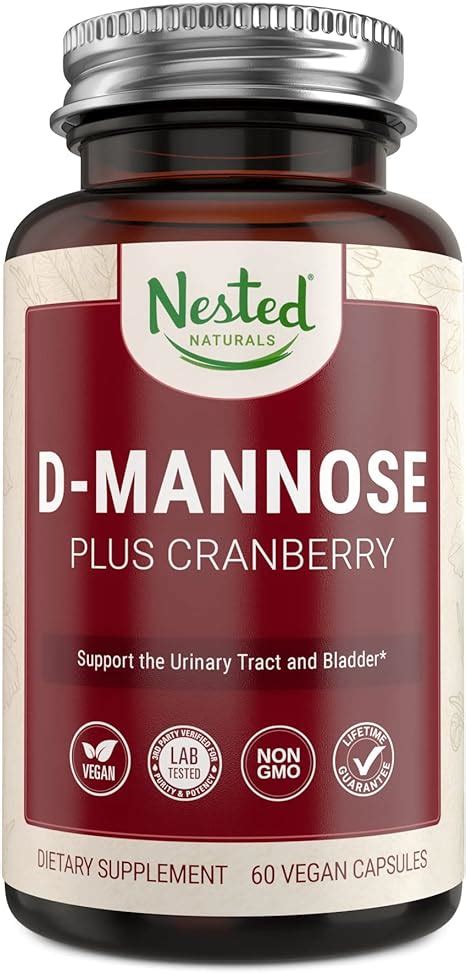 D Mannose 500 Mg 60 Vegan Capsules With Potent Cranberry Extract