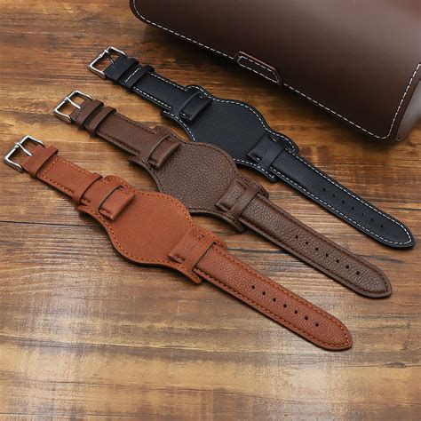 Genuine Leather Bund Strap 18mm 20mm 22mm Watch Strap Handmade Etsy