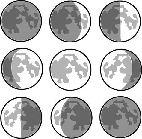 8 Phases Of The Moon Clipart Full Size Clipart 726034 Pinclipart