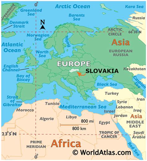 Slovakia Latitude Longitude Absolute And Relative Locations World Atlas