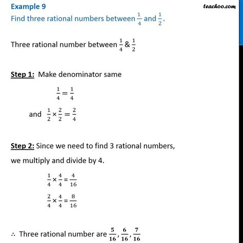 Question 6 Find Three Rational Numbers Between 14 And 12 Teachoo