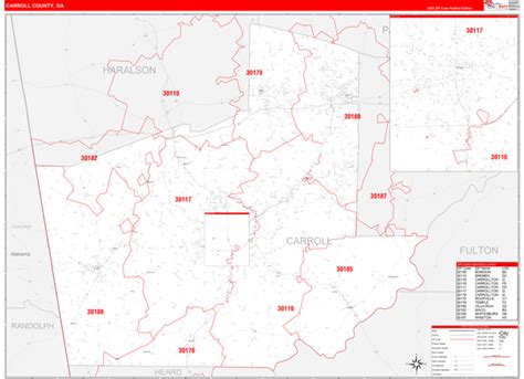 Carroll County Ga Zip Code Maps Red Line