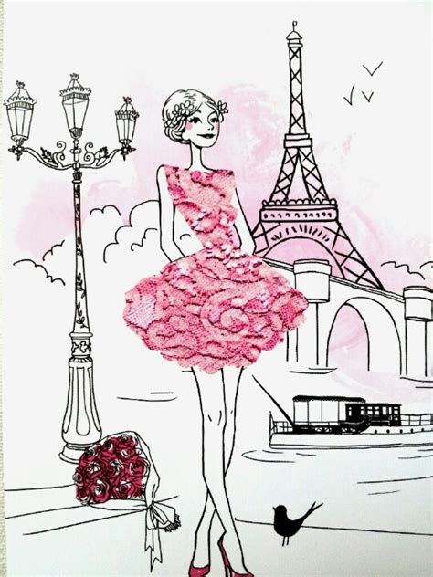 Cute Drawing 12 Pink Parisian Girl Paris Pinterest Drawings