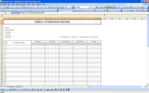Student Attendance Record Excel Templates