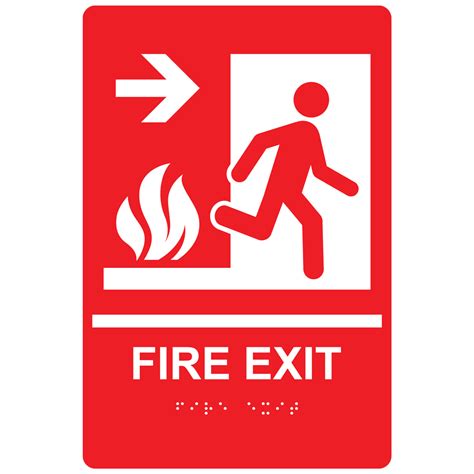 Ada Fire Exit Keep Door Closed Braille Sign Rre 240whtonred