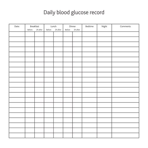 Printable Monthly Blood Glucose Log Sheet Printabletemplates
