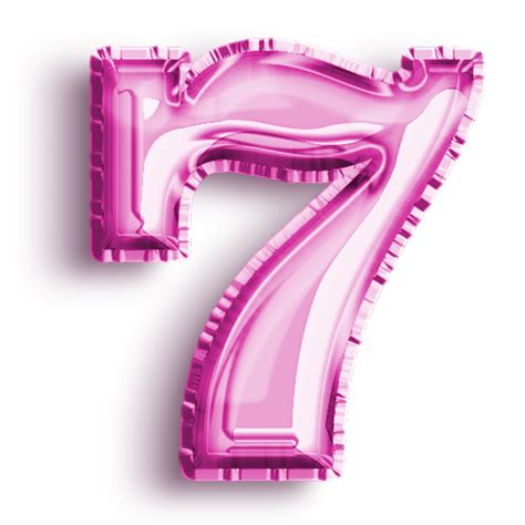 Number 7 Metallic Pink Number Balloon Airfoil Filled Number