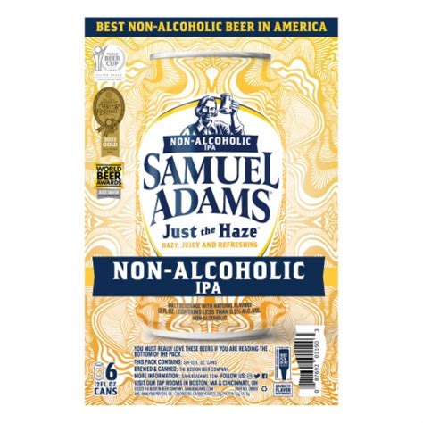 Samuel Adams Just The Haze Non Alcoholic Ipa Beer 6 Cans 12 Fl Oz