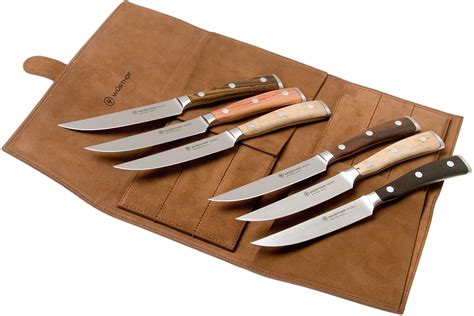 Wüsthof Ikon 1060560601 6 Piece Steak Knife Set Leather Sheath