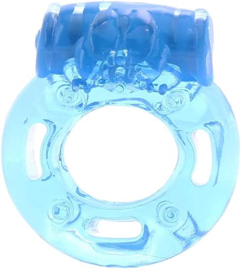 vibrating ring with lubricated condom clitoral pleasure ring blue health and household