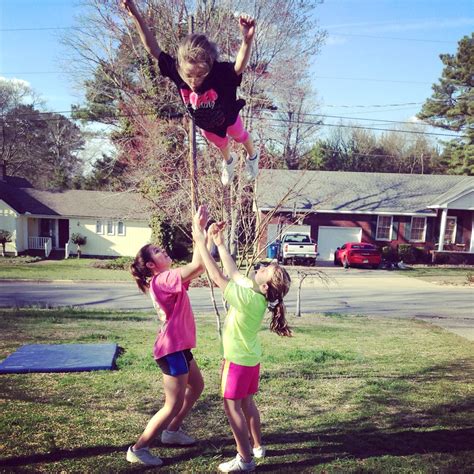 Three Person Stunt Cheer Stunts Cheer Stretches Sleepover Things To Do