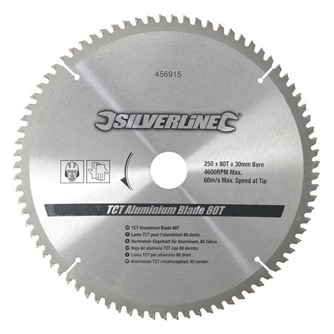 Silverline 456915 Tct Aluminium Circular Saw Blade 80t 250mm 30mm