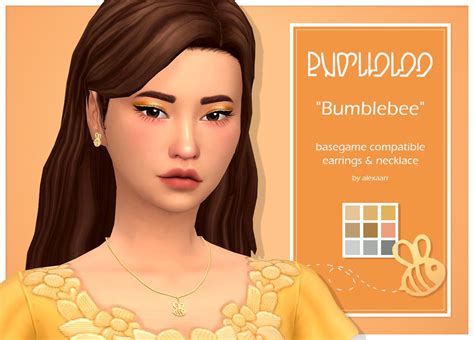 Bumblebee Earrings And Necklace Bzz Bzz 🐝 New Meshes Basegame Compatible