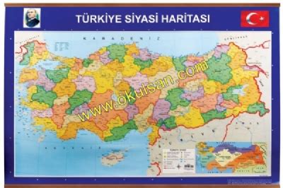 Türkiye Siyasi Haritası Türkiye iller haritası çıtalı 70x100 cm 11 340