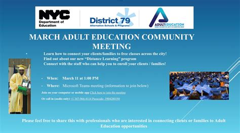 March Adult Education Community Meeting Chancellors Parent