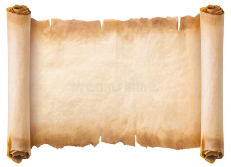Old Parchment Paper Scroll Sheet Vintage Aged Or Texture Isolated On
