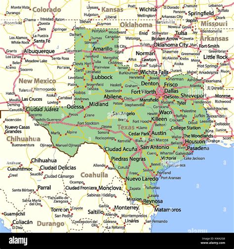 Mapa De Texas Con Nombres