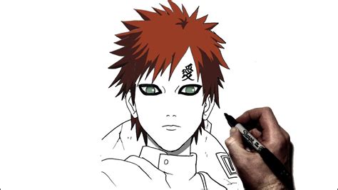How To Draw Gaara Step By Step I Naruto Youtube