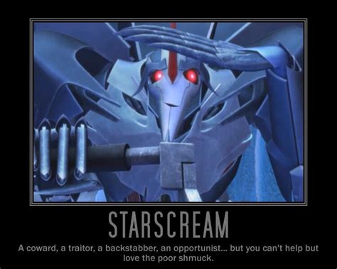 A Poster With The Caption Saying Starscream