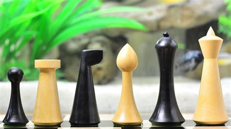 A contemporary chess set with well defined lines, a clean look and chunky modern appeal. Stained Reproduced Modern Mid Century Minimalist Hermann ...
